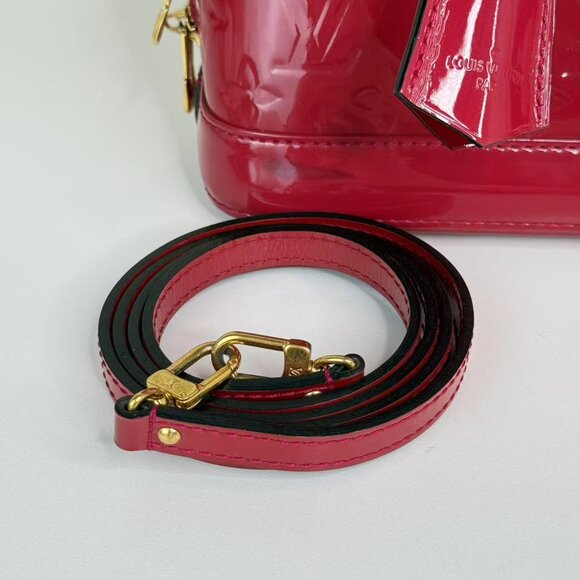 Louis Vuitton Alma BB Red Top Handle Bag Monogram Vernis - Picture 2 of 11